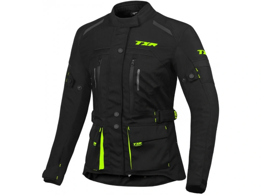 TXR Dámská bunda na motorku Visper černo-fluo žlutá L