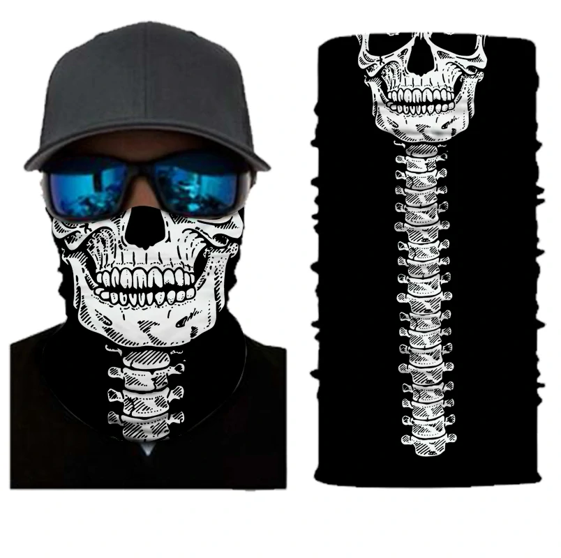 TXR Multifunkční šátek Skull neck (Multifunkční kukla na motorku, lyže a mnoho sportovních aktivit.)