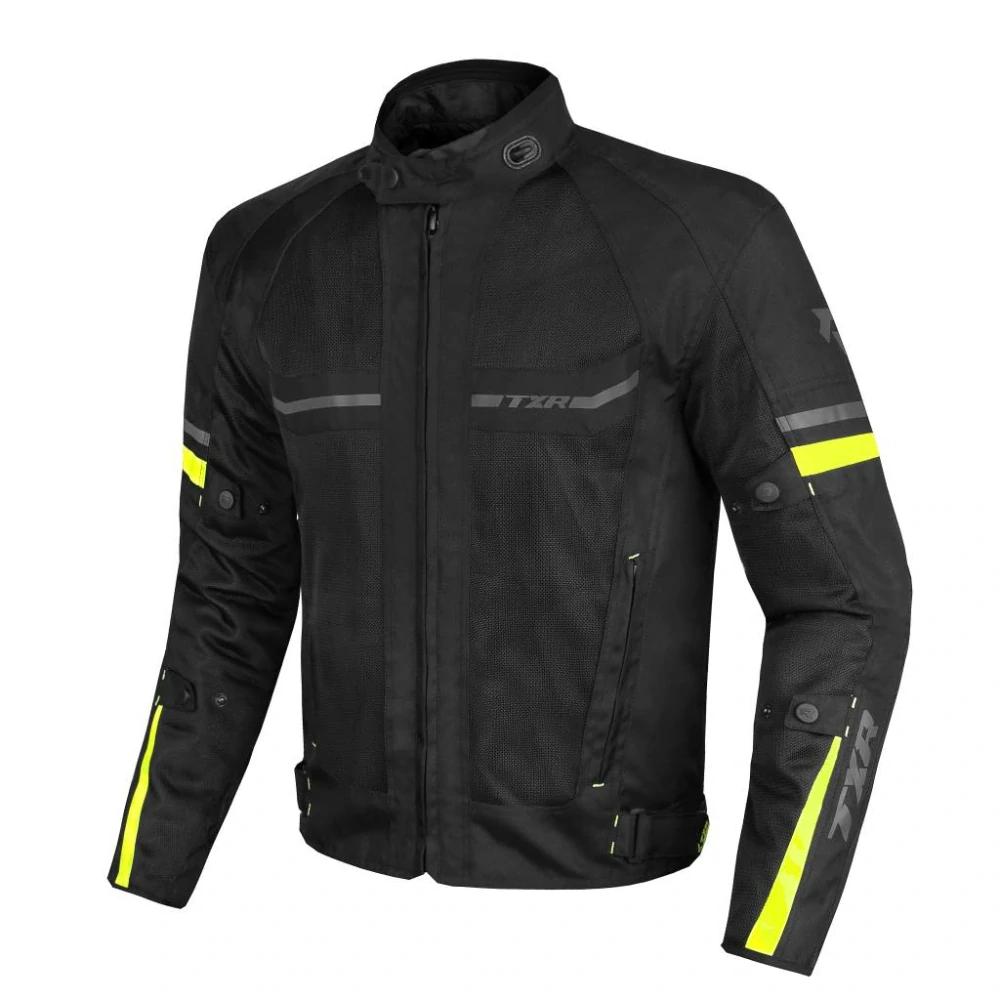 TXR Bunda na motorku Steward černo-šedo-fluo žlutá XXL