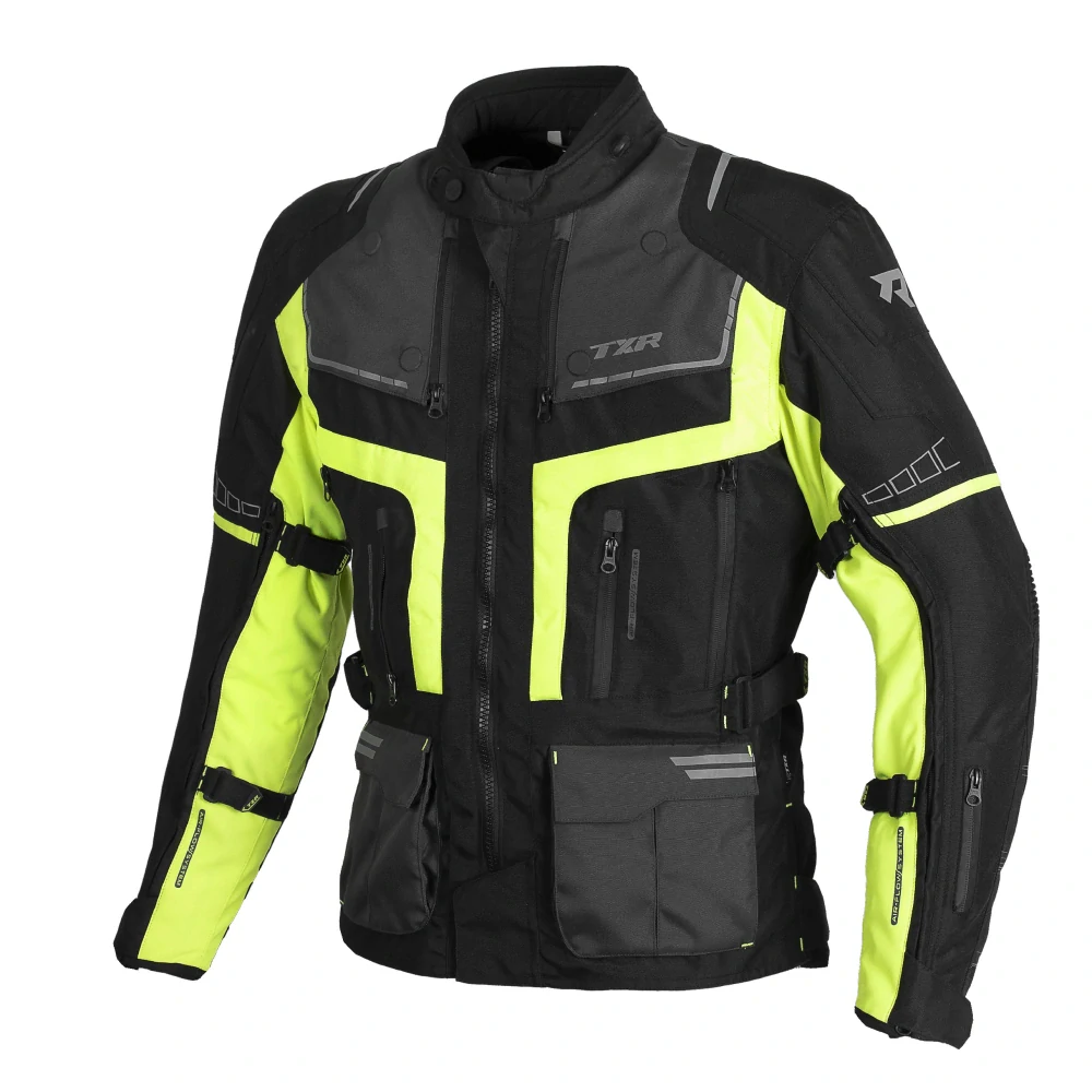 TXR Bunda na motorku Tracer černo-šedo-fluo žlutá L