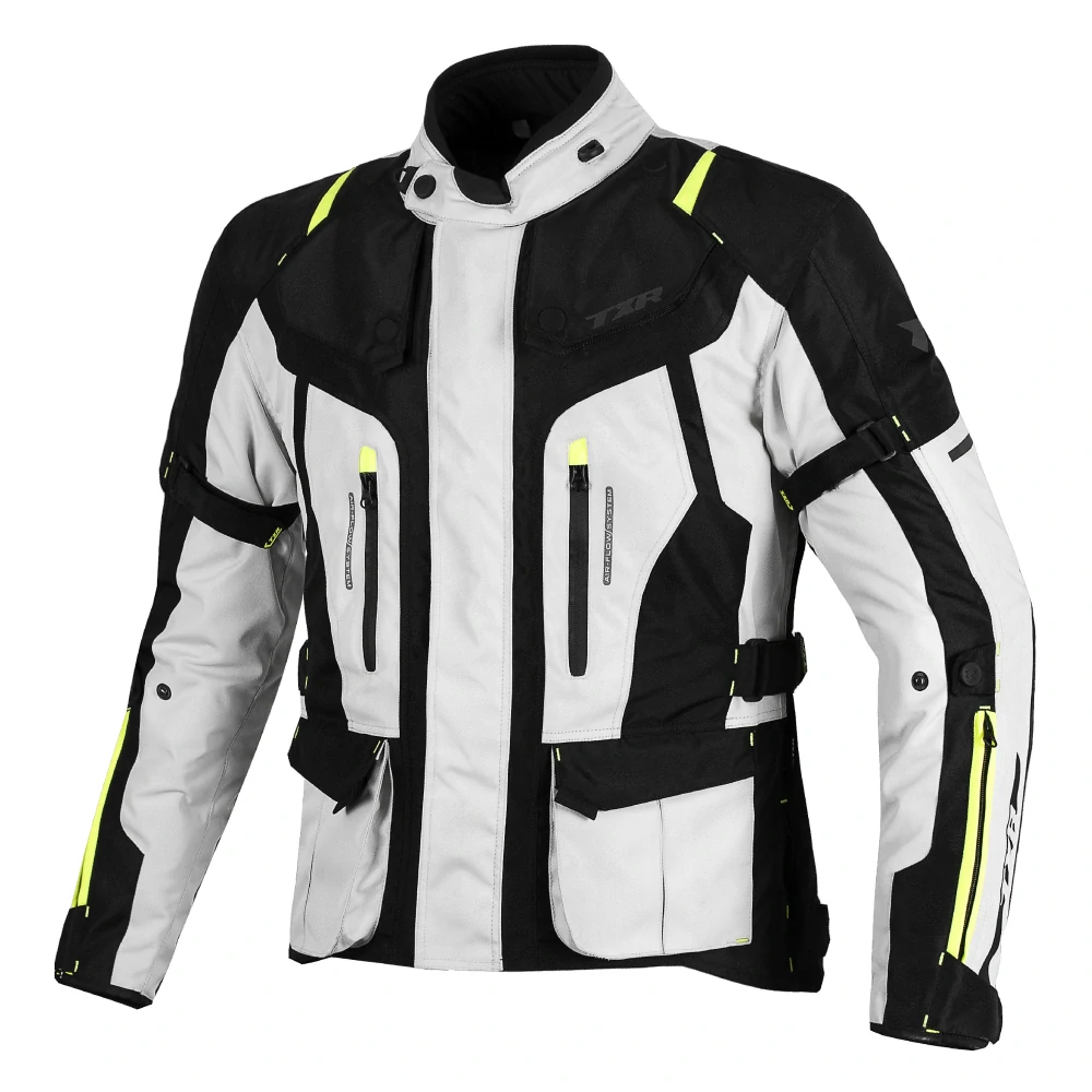 TXR Bunda na motorku Expedition černo-šedo-fluo žlutá XL