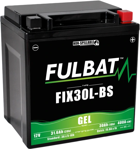 FULBAT FIX30L-BS 12V 30Ah 400A 165x125x175mm P+ GEL bezúdržbová motobaterie
