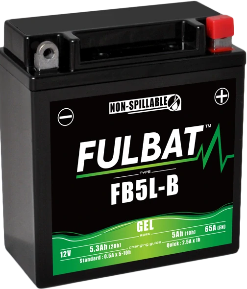 FULBAT FB5L-B 12V 5Ah 65A (YB5L-B) 120x60x130mm P+ GEL bezúdržbová motobaterie