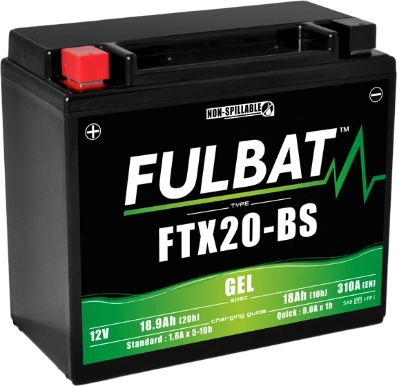 FULBAT FTX20-BS 12V 18Ah 270A 175x87x155mm L+ GEL bezúdržbová motobaterie