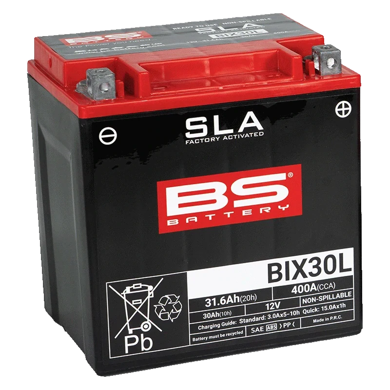 BS-BATTERY BIX30L 12V 30Ah 400A (YIX30L) 166x126x173mm P+ AGM bezúdržbová motobaterie