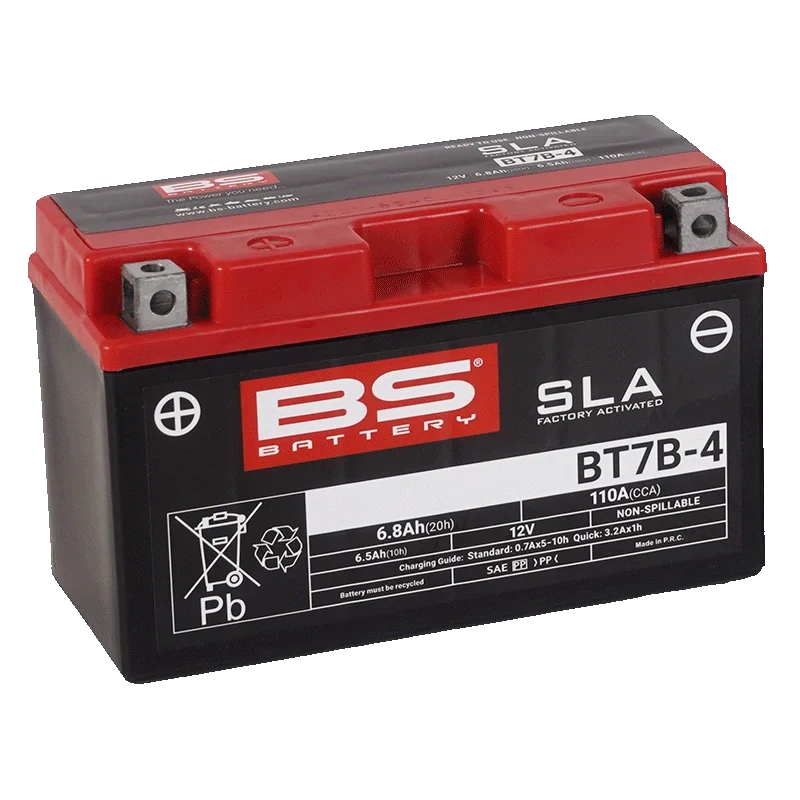 BS-BATTERY BT7B-4 12V 6,5Ah 110A (YT7B-4) 150x65x93mm L+ AGM bezúdržbová motobaterie