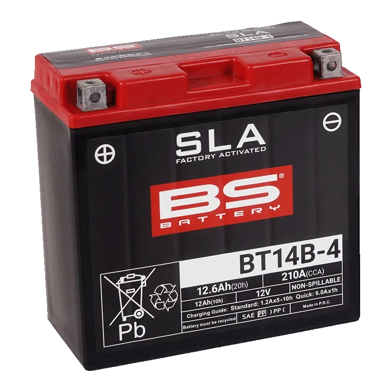 BS-BATTERY BT14B-4 12V 12Ah 210A (YT14B-4) 150x69x145mm L+ AGM bezúdržbová motobaterie