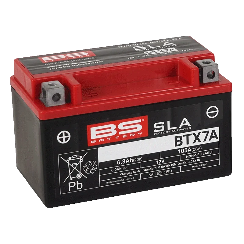 BS-BATTERY BTX7A 12V 6Ah 105A (YTX7A) 150x87x93mm L+ AGM bezúdržbová motobaterie
