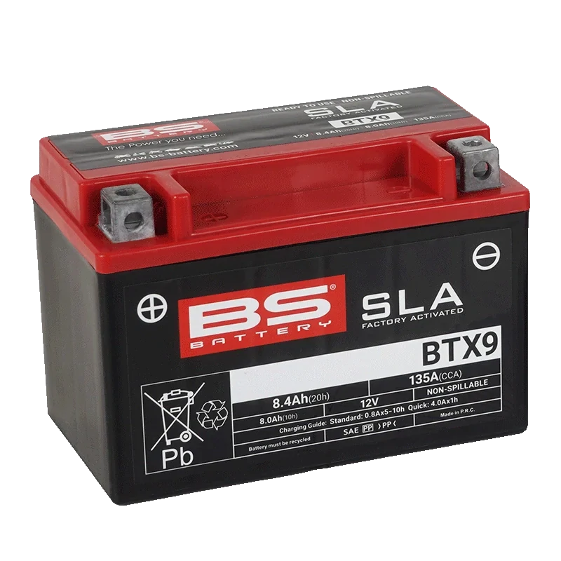 BS-BATTERY BTX9 12V 8Ah 135A (YTX9) 150x87x105mm L+ AGM bezúdržbová motobaterie
