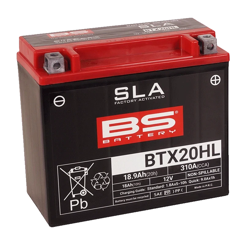 BS-BATTERY BTX20HL 12V 18Ah 310A (YTX20HL) 175x87x155mm P+ AGM bezúdržbová motobaterie