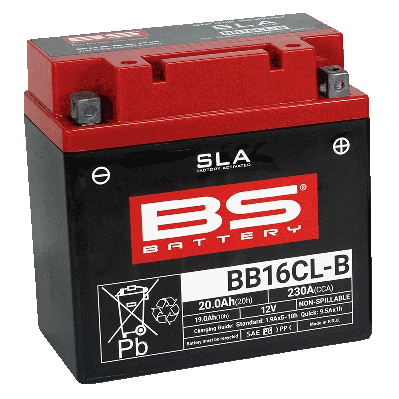 BS-BATTERY BB16CL-B 12V 19Ah 230A (YB16CL-B) 175x100x175mm P+ AGM bezúdržbová motobaterie