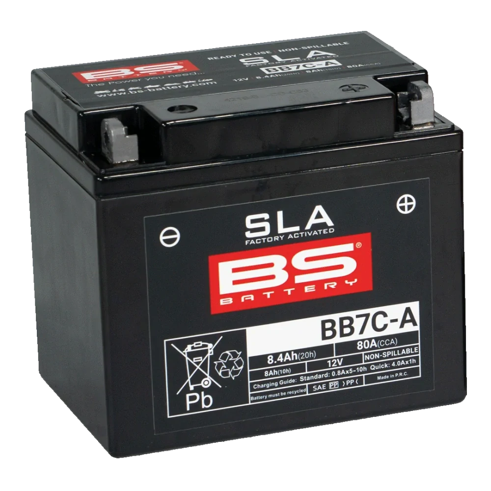 BS-BATTERY BB7C-A 12V 8Ah 80A (YB7C-A) 129x89x114mm P+ AGM bezúdržbová motobaterie
