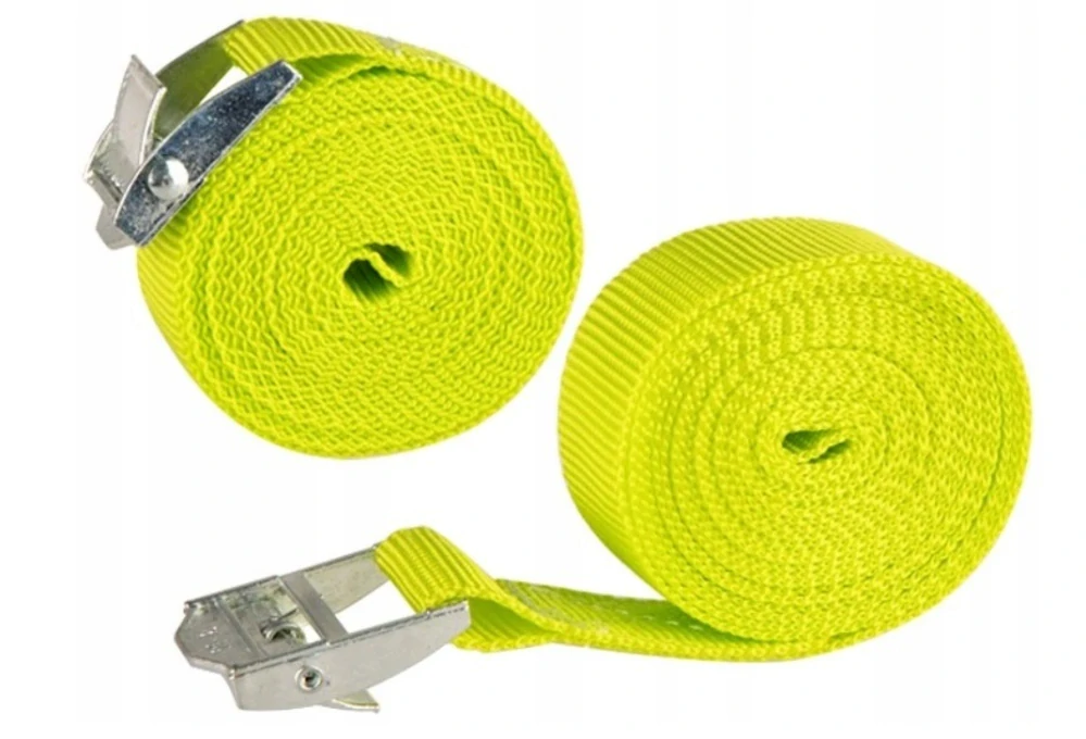 TXR Upínací popruh s kovovou sponou 25mm fluo žlutý