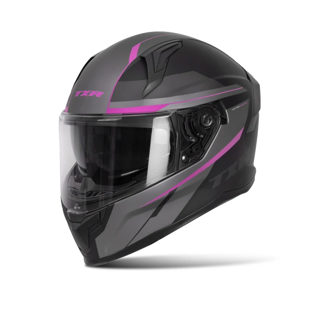 TXR Integrální helma na motorku Raptor černo-šedo-růžová M