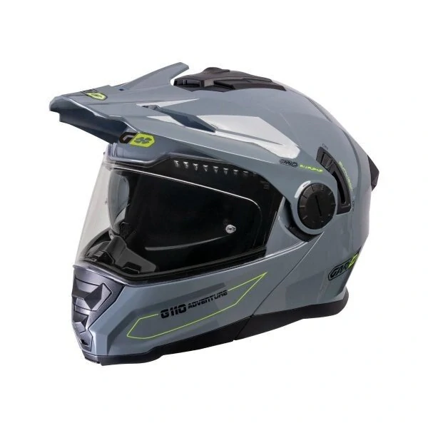 GARIBALDI výklopná moto helma G110 Adventure lesklá šedá XXL
