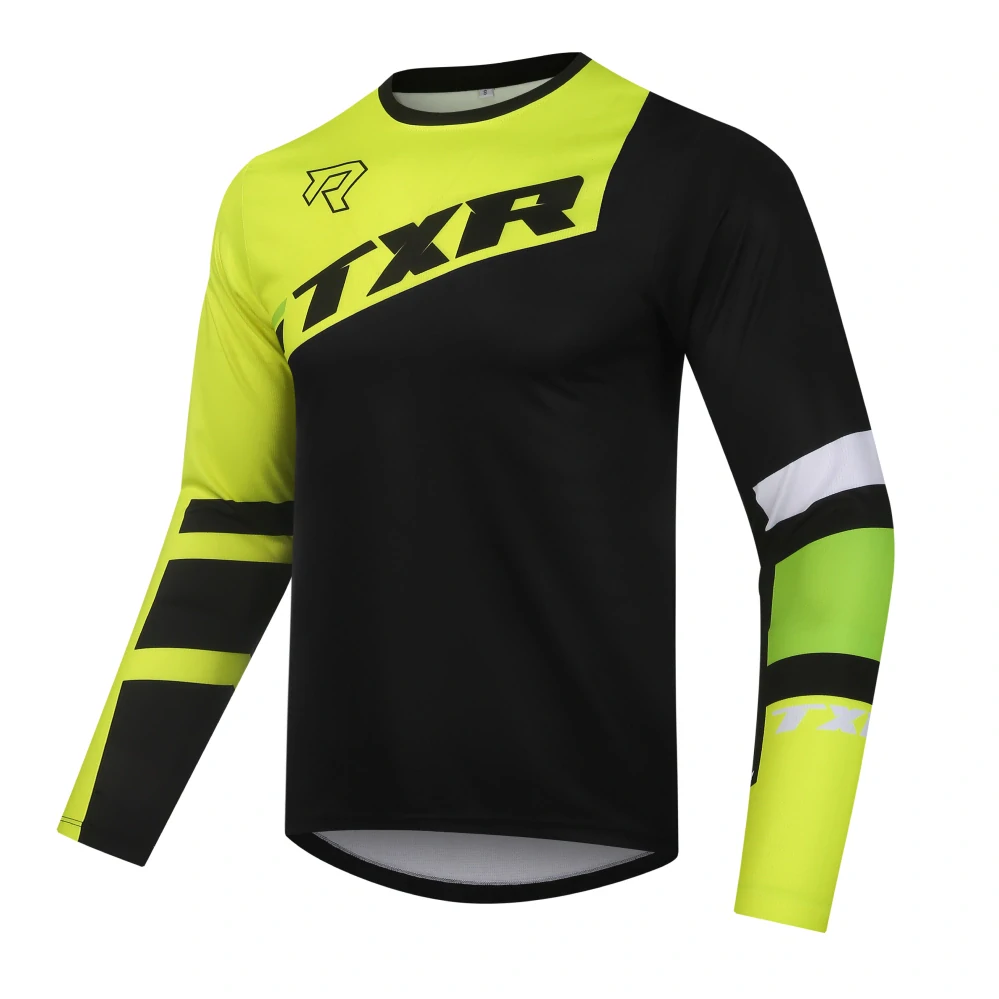 TXR Motokrosový dres Vortex černo-fluo žlutý L