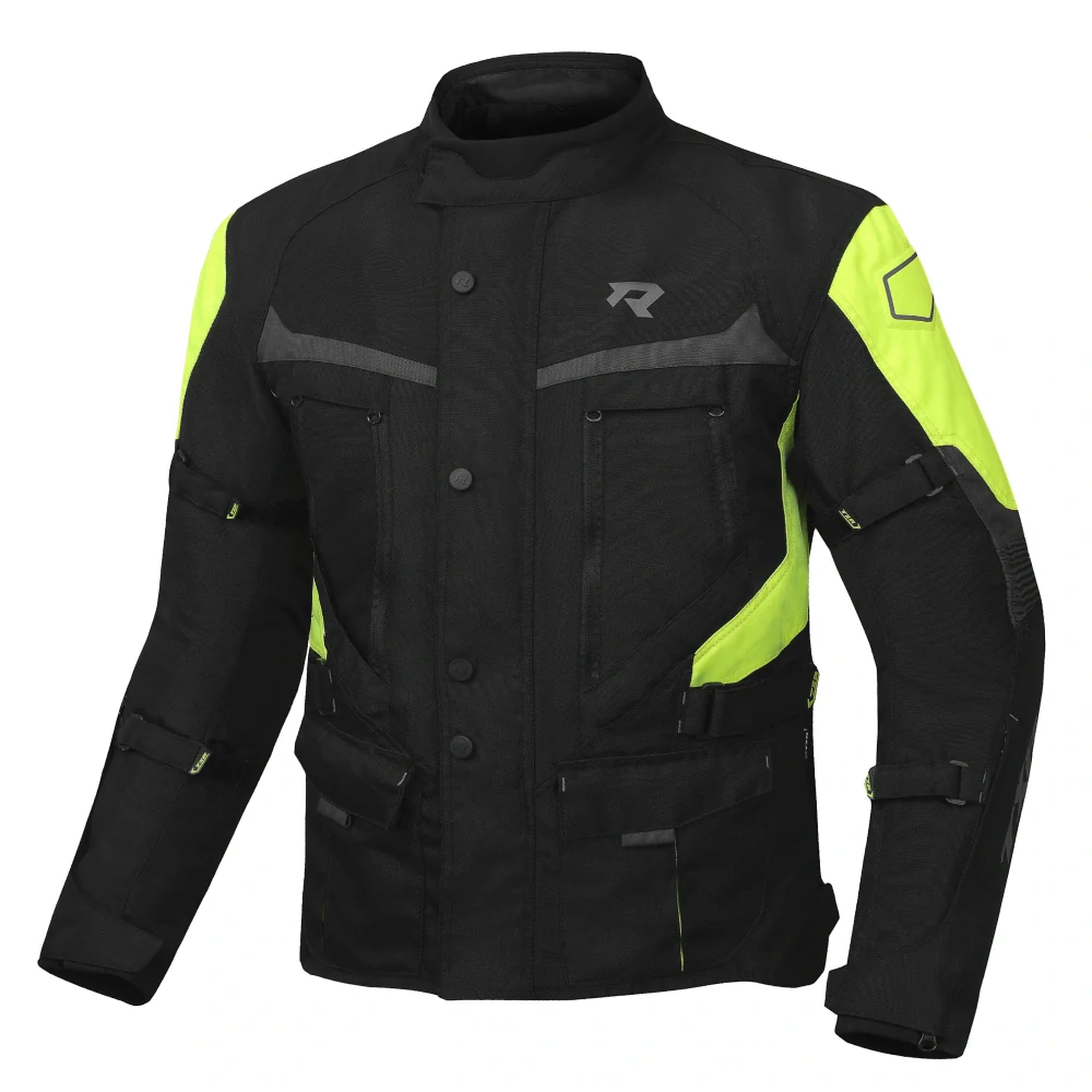 TXR Bunda na motorku Compass černo-šedo-fluo žlutá XXL