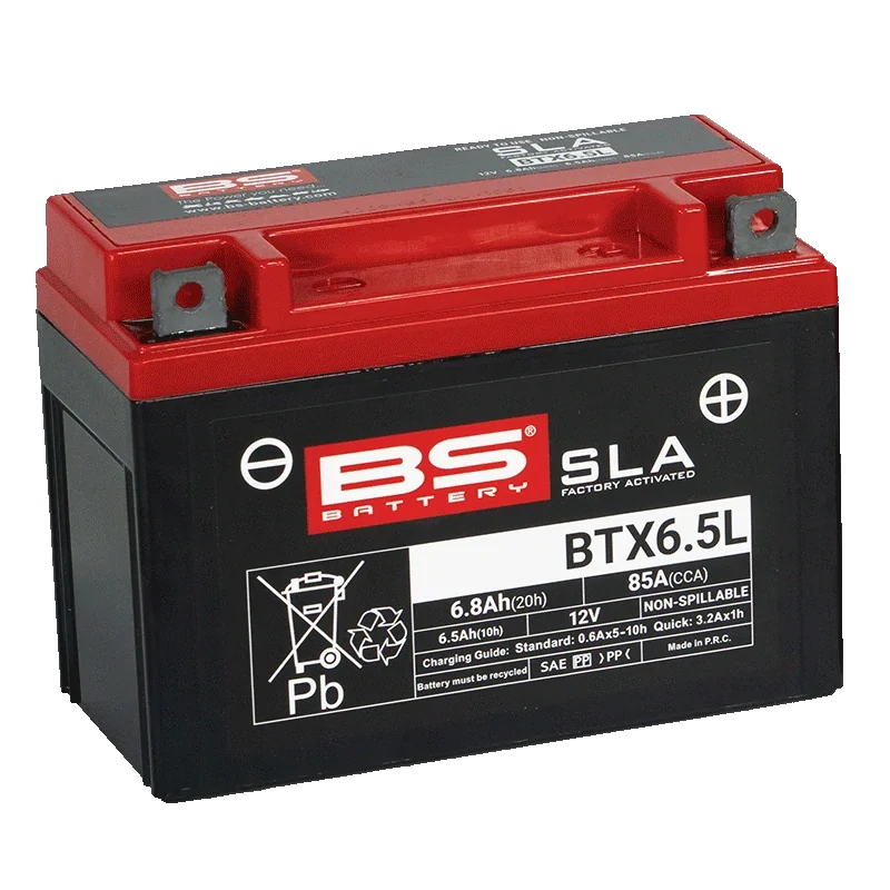 BS-BATTERY BTX6.5L 12V 6,5Ah 85A 139x66x102mm P+ AGM bezúdržbová motobaterie