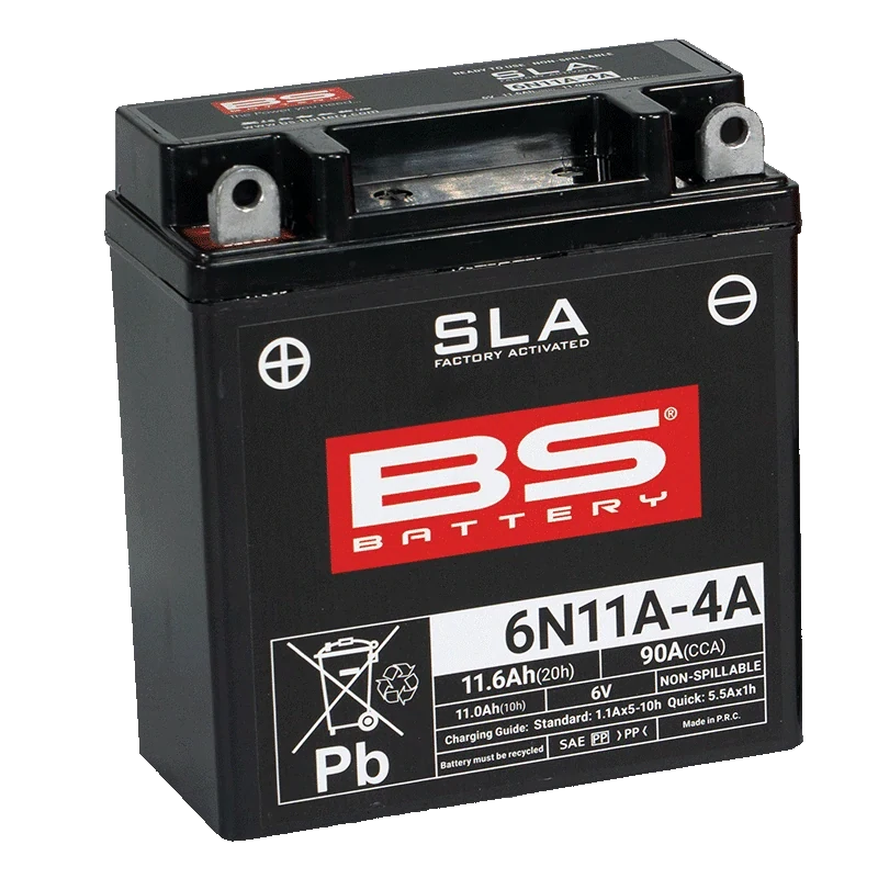 BS-BATTERY 6N11A-4A 6V 11Ah 90A 121x58x130mm L+ AGM bezúdržbová motobaterie