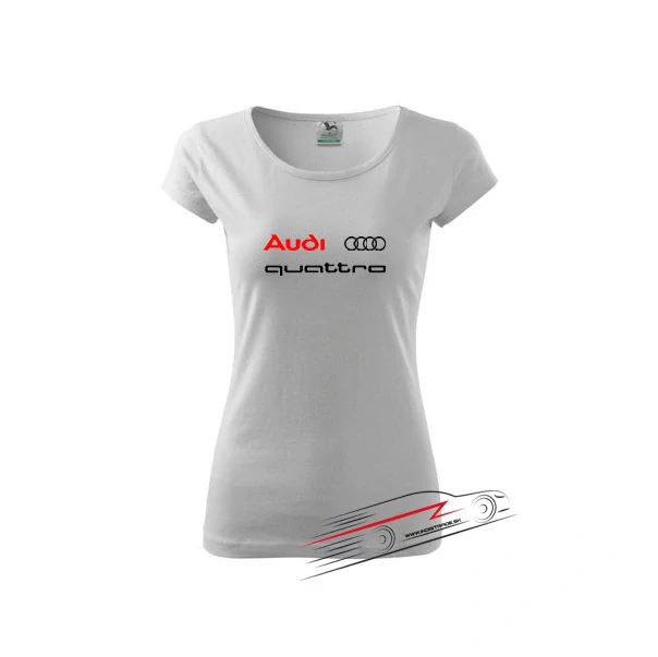 Dámské triko s motivem AUDI Quattro bílá S