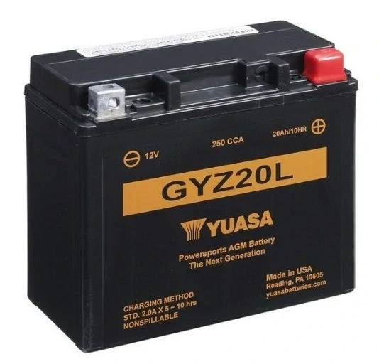 YUASA Motobaterie HP MF AGM GYZ20L 12V 20Ah 250A (175x87x155mm) T4 "+ P"