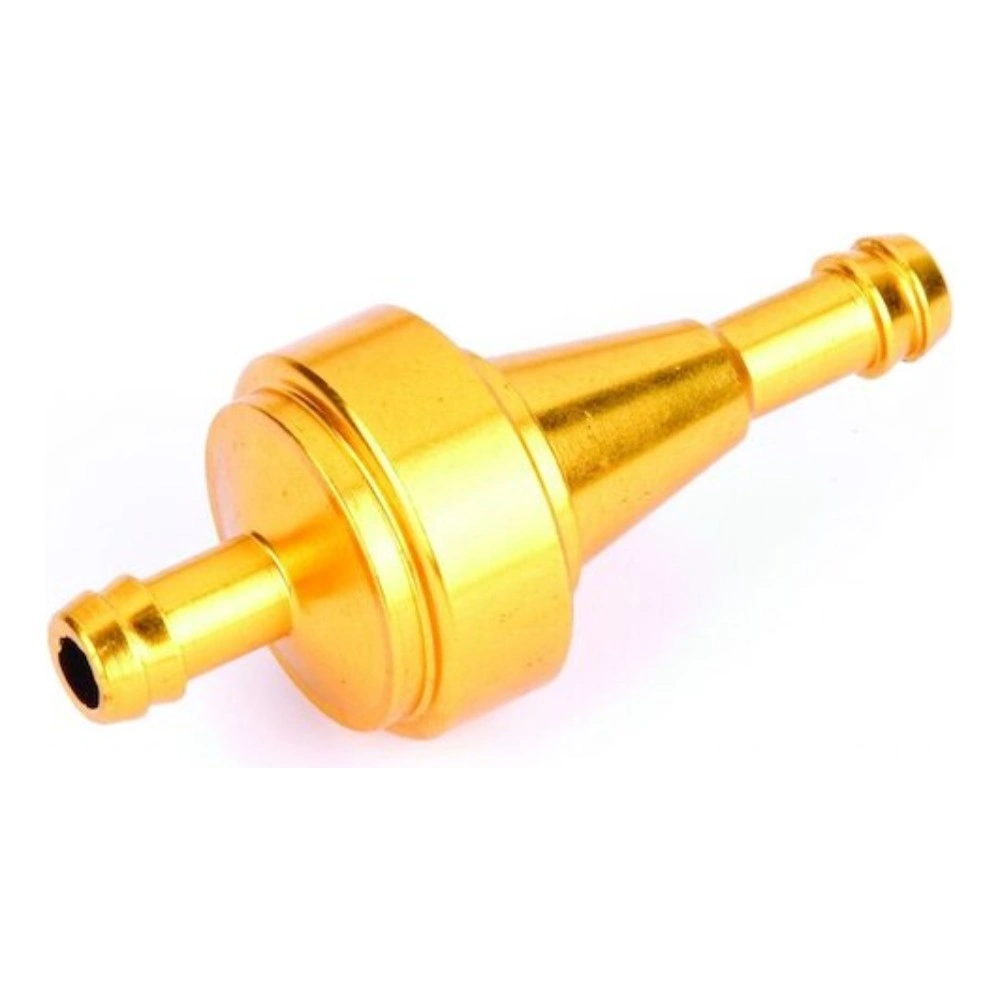 Palivový filtr na motorku 6 mm (1/4") rozebíratelný zlatý