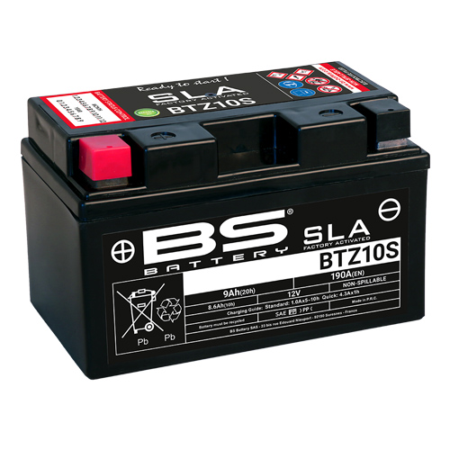 BS-BATTERY BTZ10S 12V 8.6Ah 190A (YTZ10S) 150x88x93mm L+ AGM bezúdržbová motobaterie
