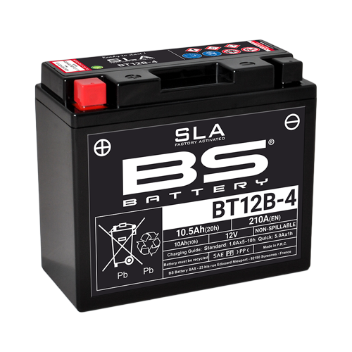 BS-BATTERY BT12B-4 12V 10Ah 210A (YT12B-4) 150x69x130mm L+ AGM bezúdržbová motobaterie