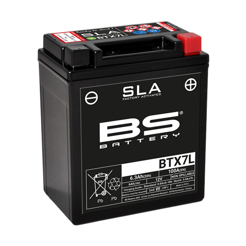 BS-BATTERY BTX7L 12V 6Ah 100A (YTX7L) 113x70x130mm P+ AGM bezúdržbová motobaterie