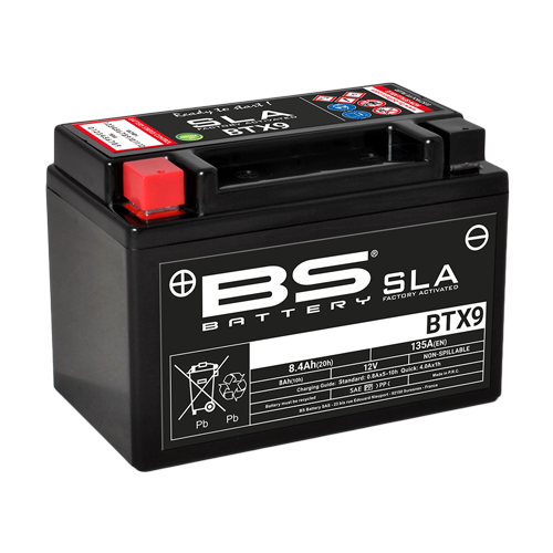 BS-BATTERY BTX9 12V 8Ah 135A (YTX9) 150x87x105mm L+ AGM bezúdržbová motobaterie