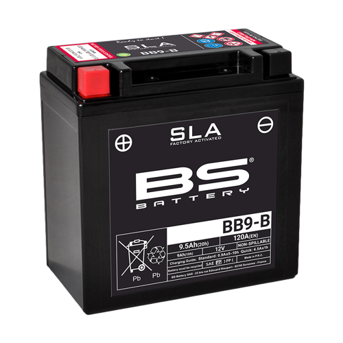 BS-BATTERY BB9-B 12V 9Ah 120A (YB9-B) 135x75x139mm L+ AGM bezúdržbová motobaterie