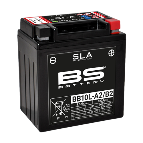 BS-BATTERY BB10L-B2 12V 11Ah 120A (YB10L-B2) 133x90x145mm P+ AGM bezúdržbová motobaterie