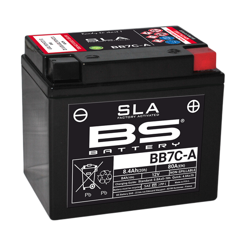 BS-BATTERY BB7C-A 12V 8Ah 80A (YB7C-A) 129x89x114mm P+ AGM bezúdržbová motobaterie