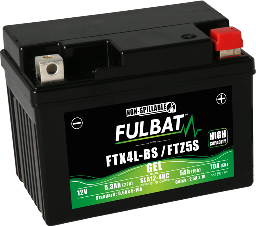 FULBAT FTX4L-BS/FTZ5S 12V 5Ah 70A (YTX4L-BS/YTZ5S) 113x70x85mm P+ GEL bezúdržbová motobaterie