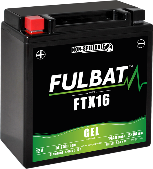 FULBAT FTX16 12V 14Ah 230A (YTX16) 150x87x161mm L+ GEL bezúdržbová motobaterie