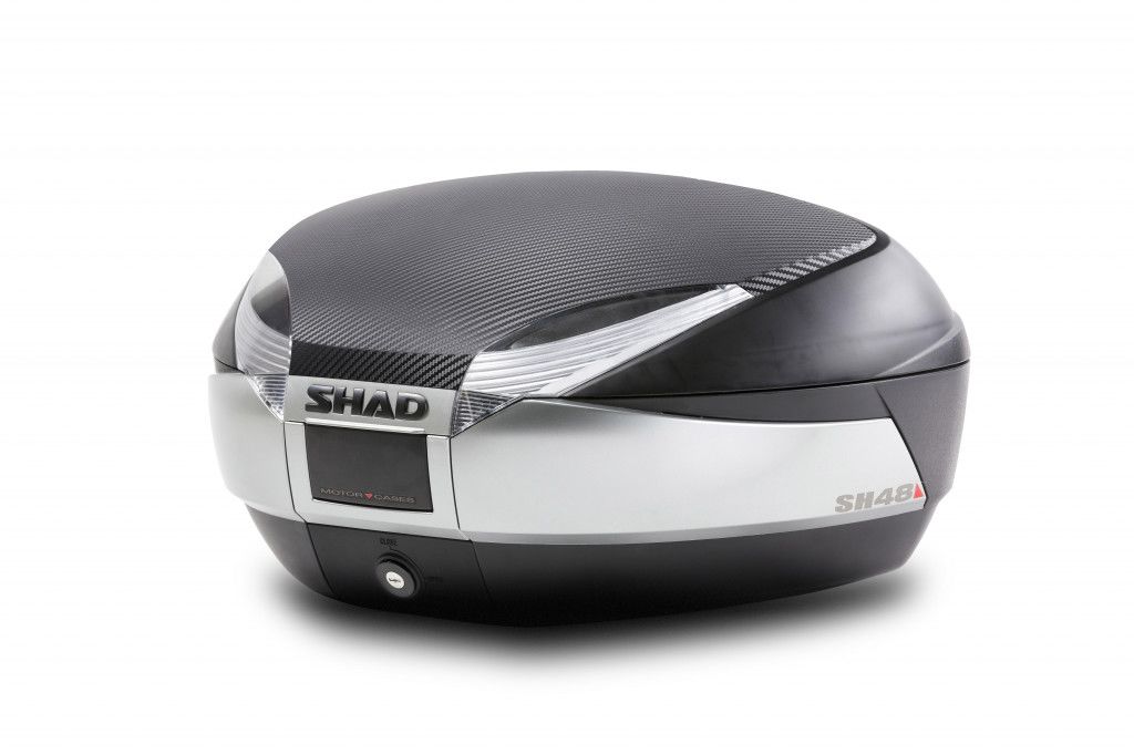 SHAD Topcase - s barevným krytem SH48 Karbon se zámkem PREMIUM SMART