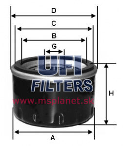 UFI Olejový filtr 23.224.00