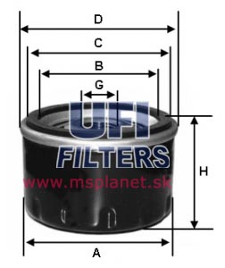 UFI Olejový filtr 23.287.00