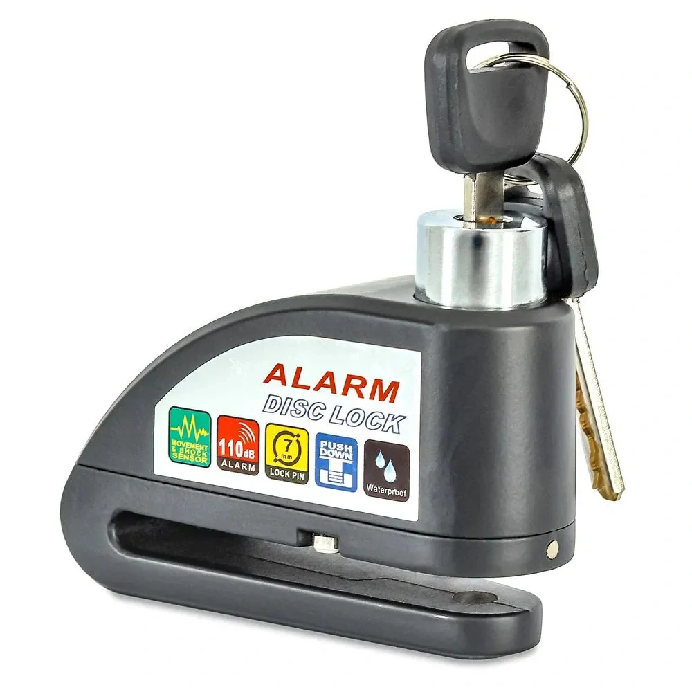 TXR Zámek na motorku s alarmem 110db černý