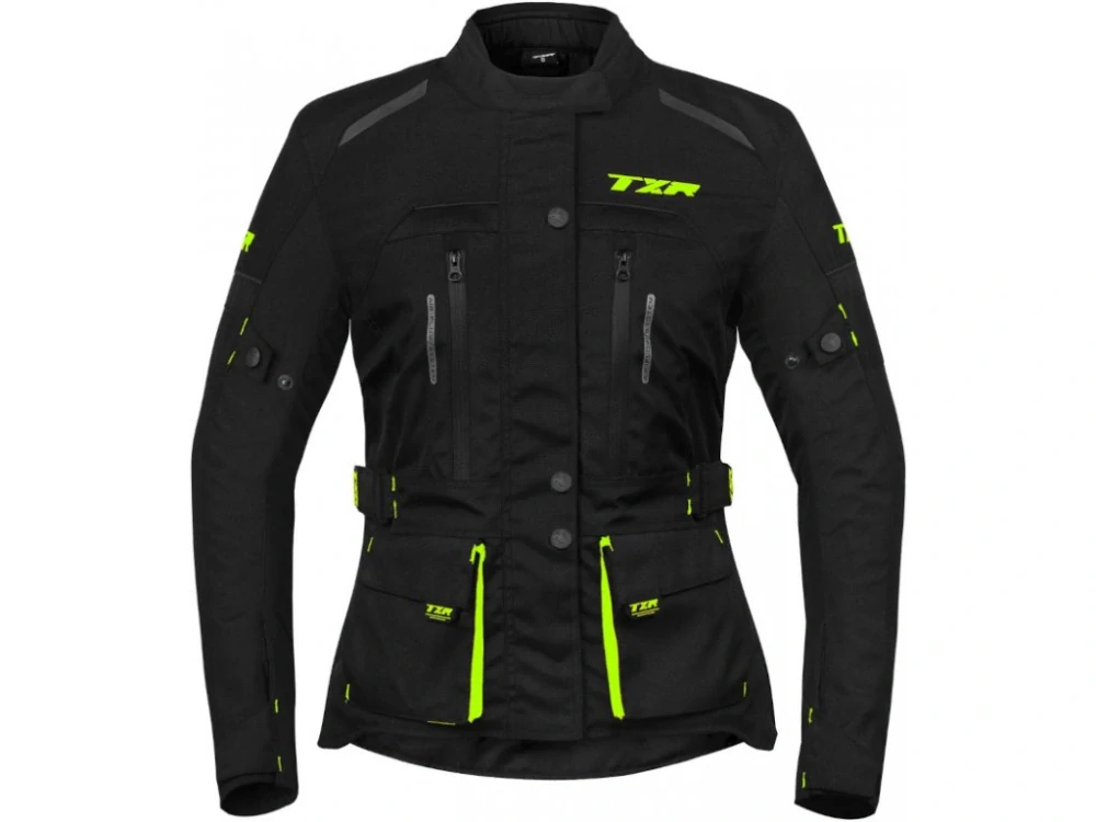 TXR Dámská bunda na motorku Visper černo-fluo žlutá XL