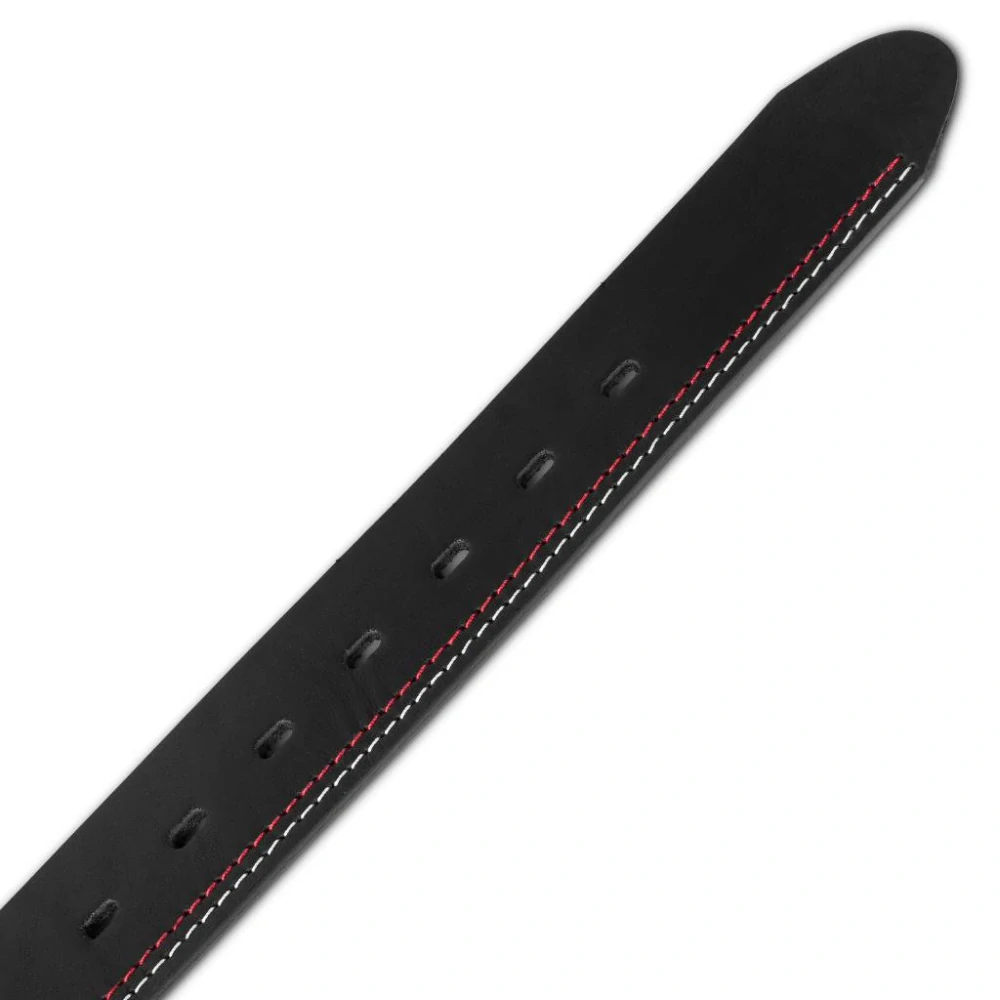 TXR Kožený opasek West černo-bílo-červený 80 cm