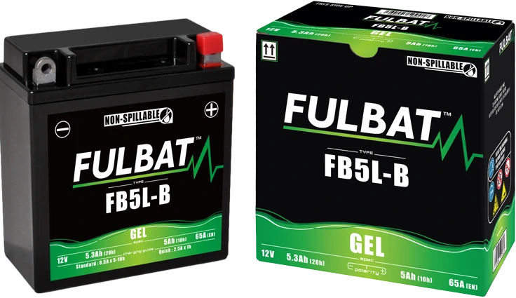 FULBAT FB5L-B 12V 5Ah 65A (YB5L-B) 120x60x130mm P+ GEL bezúdržbová motobaterie