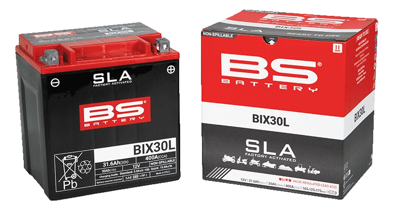 BS-BATTERY BIX30L 12V 30Ah 400A (YIX30L) 166x126x173mm P+ AGM bezúdržbová motobaterie