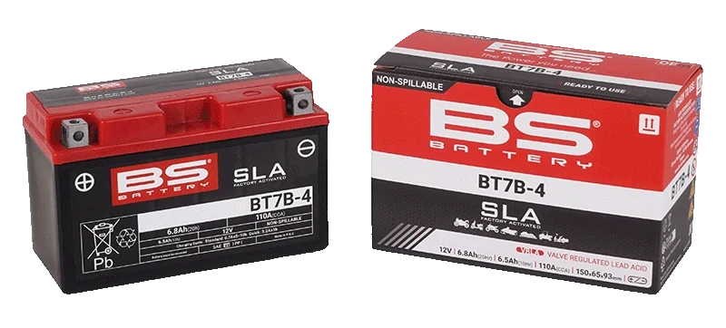 BS-BATTERY BT7B-4 12V 6,5Ah 110A (YT7B-4) 150x65x93mm L+ AGM bezúdržbová motobaterie