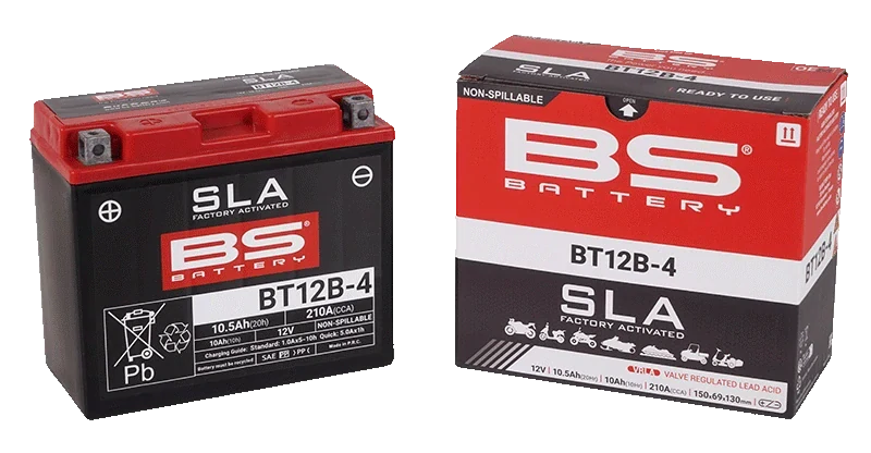 BS-BATTERY BT12B-4 12V 10Ah 210A (YT12B-4) 150x69x130mm L+ AGM bezúdržbová motobaterie