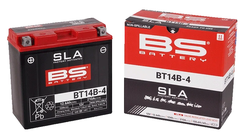 BS-BATTERY BT14B-4 12V 12Ah 210A (YT14B-4) 150x69x145mm L+ AGM bezúdržbová motobaterie