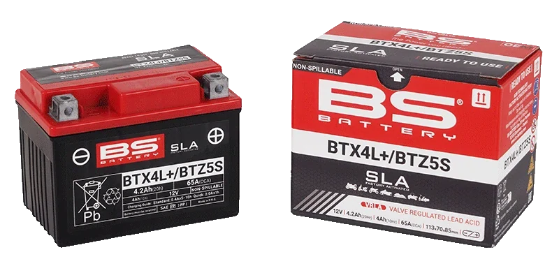 BS-BATTERY BTX4L+ 12V 4Ah 65A (YTX4L / YTZ5S) 113x70x85mm P+ AGM bezúdržbová motobaterie