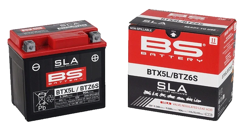 BS-BATTERY BTX5L 12V 5Ah 90A (YTX5L / YTZ6S) 113x70x105mm P+ AGM bezúdržbová motobaterie