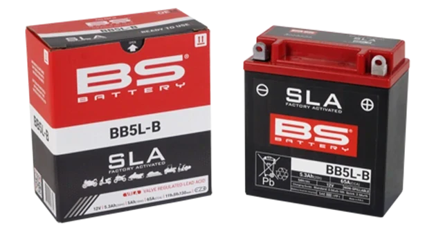 BS-BATTERY BB5L-B 12V 5Ah 65A (YB5L-B) 120x60x130mm P+ AGM bezúdržbová motobaterie