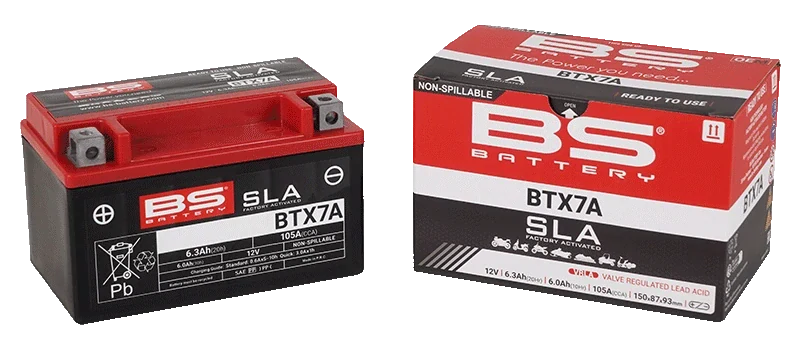 BS-BATTERY BTX7A 12V 6Ah 105A (YTX7A) 150x87x93mm L+ AGM bezúdržbová motobaterie
